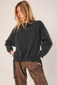 Cotton Terry Looped Sweatshirt In Antracita