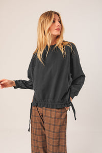 Cotton Terry Looped Sweatshirt In Antracita