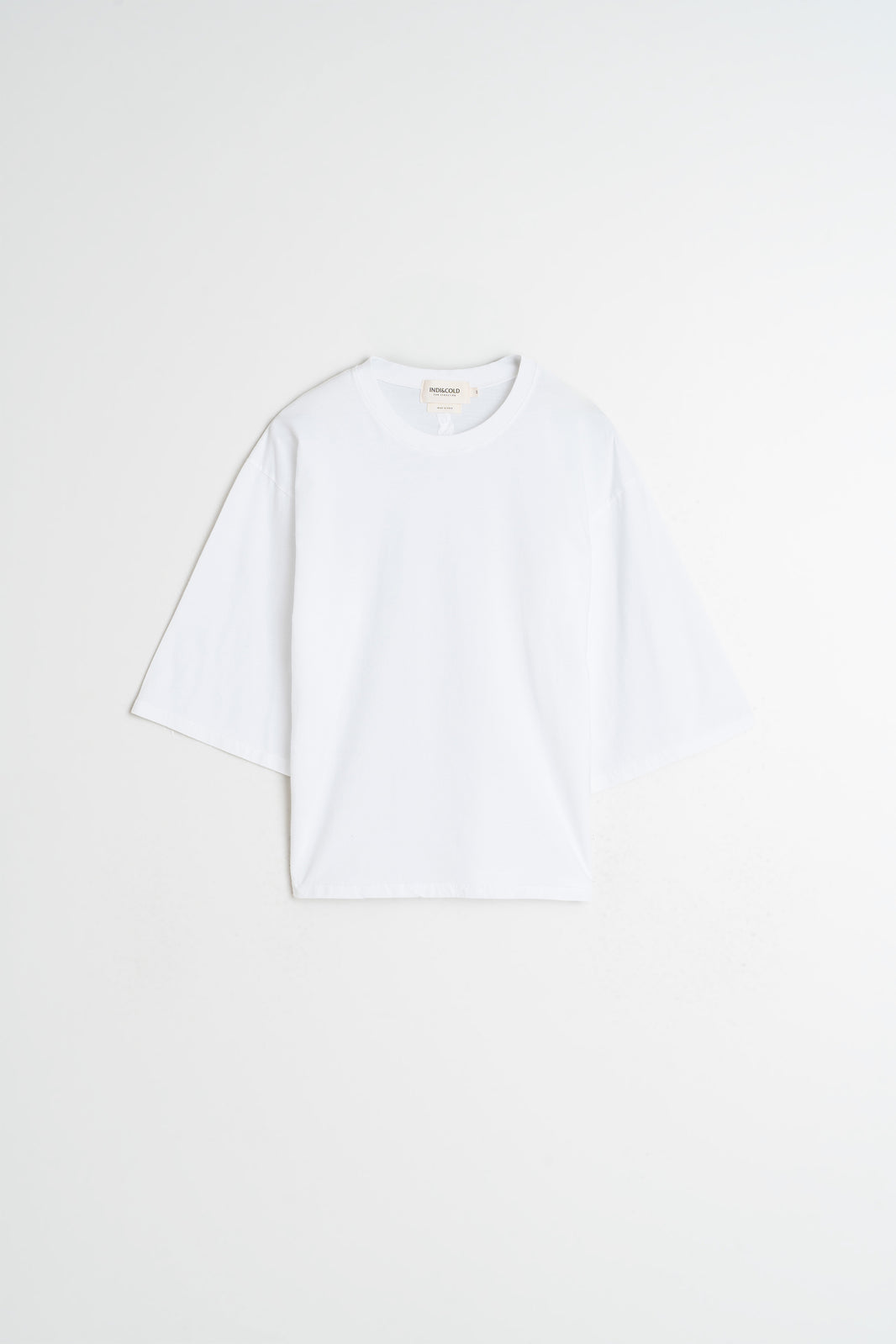 Cotton Drop Sleeve T-Shirt In White