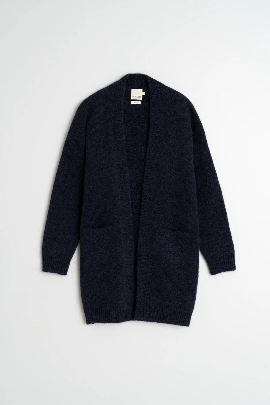 Long Mohair Cardigan In Navy