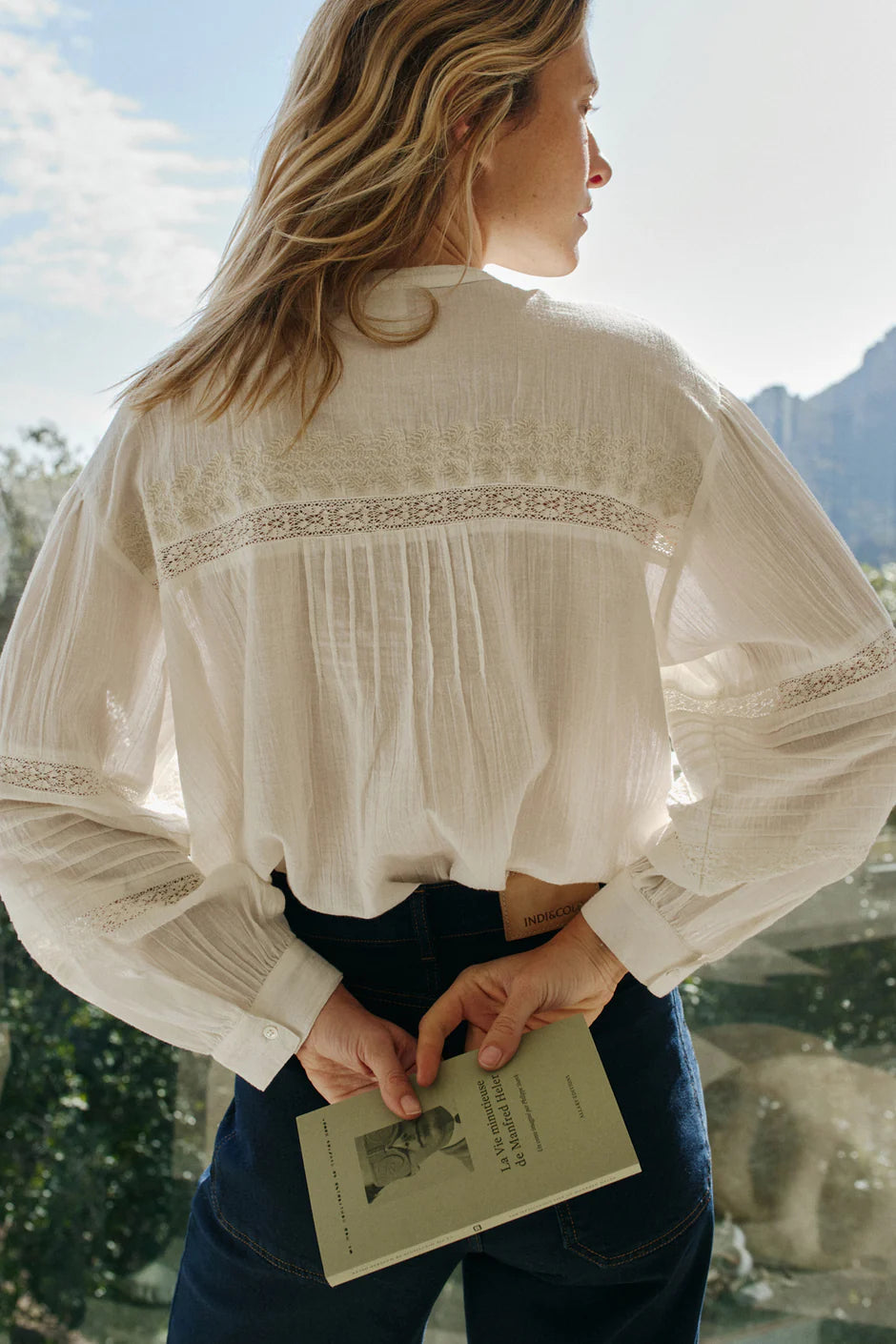 Embroidered Blouse In Ivory