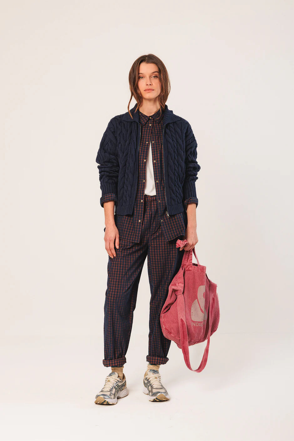 Check Micro Corduroy Button Up