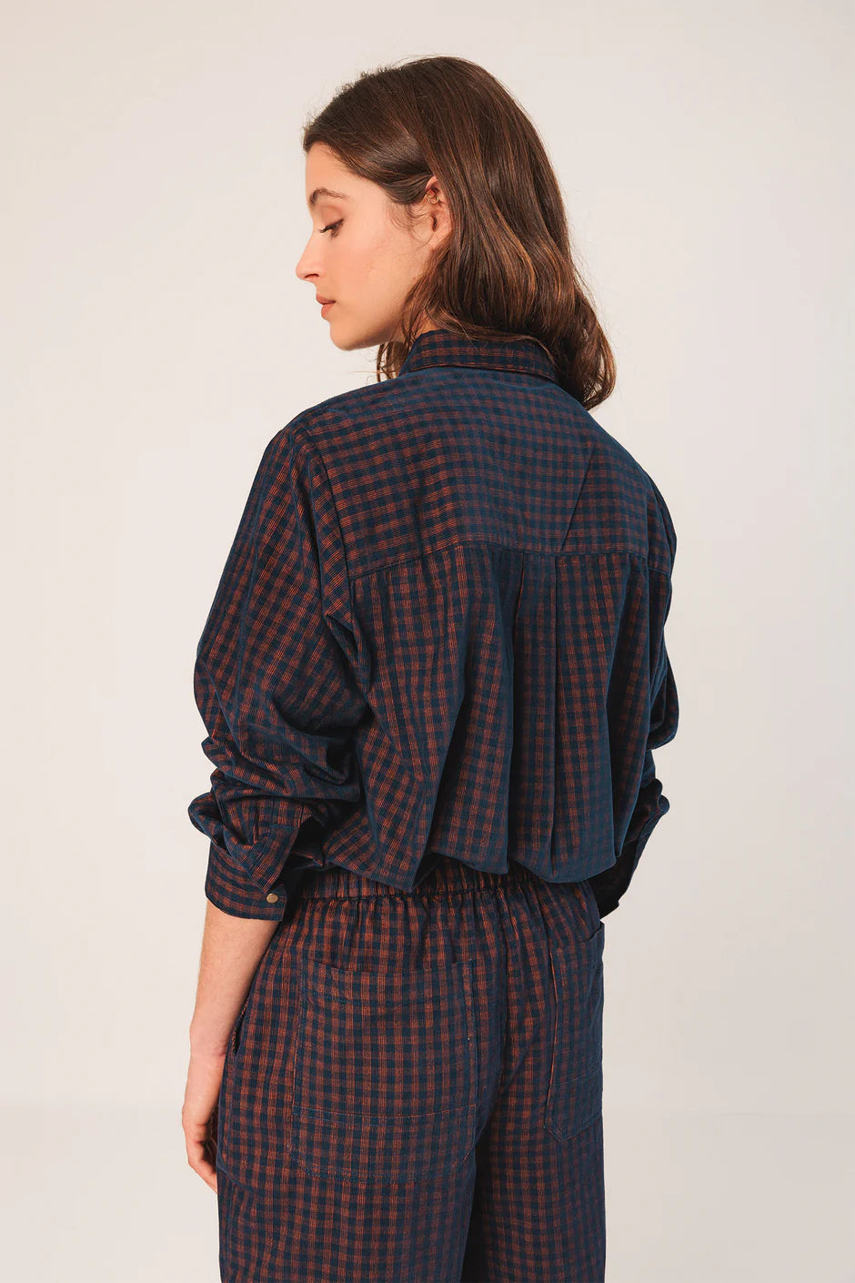 Check Micro Cord Pants