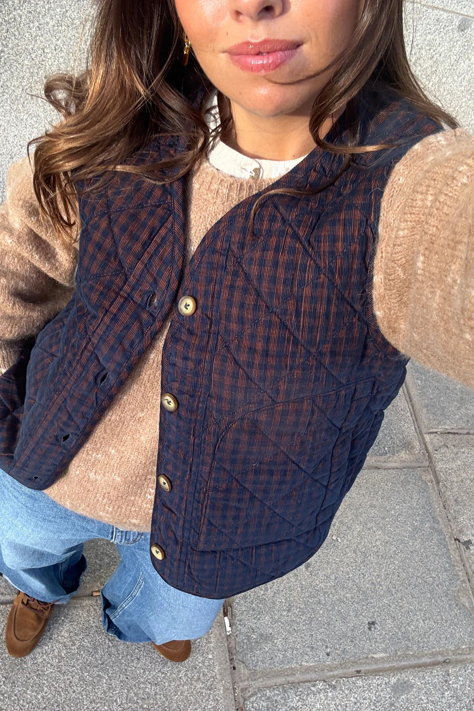 Check Micro Corduroy Vest