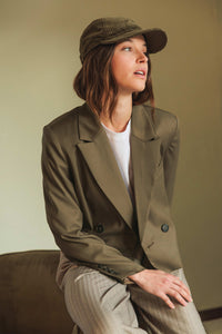 Lapel Crop Blazer In Mink