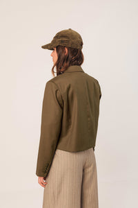 Lapel Crop Blazer In Mink