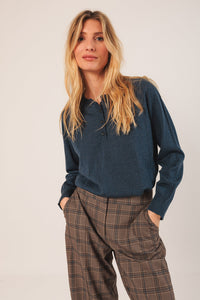 Paty Straight Pants In Mink Plaid