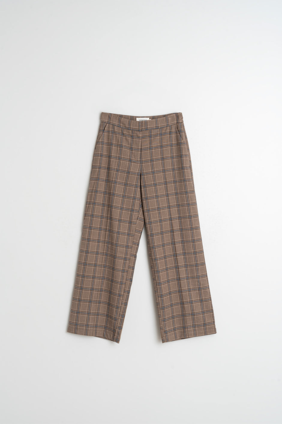 Paty Straight Pants In Mink Plaid