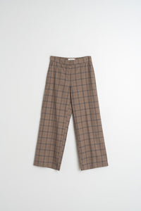 Paty Straight Pants In Mink Plaid