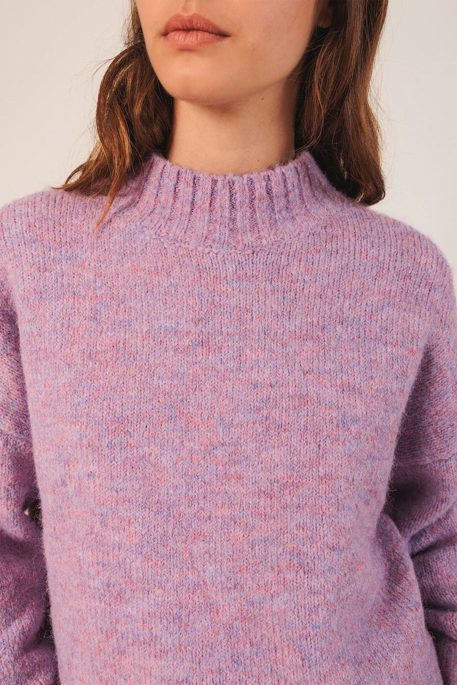Perkins Collar Sweatshirt In Purple