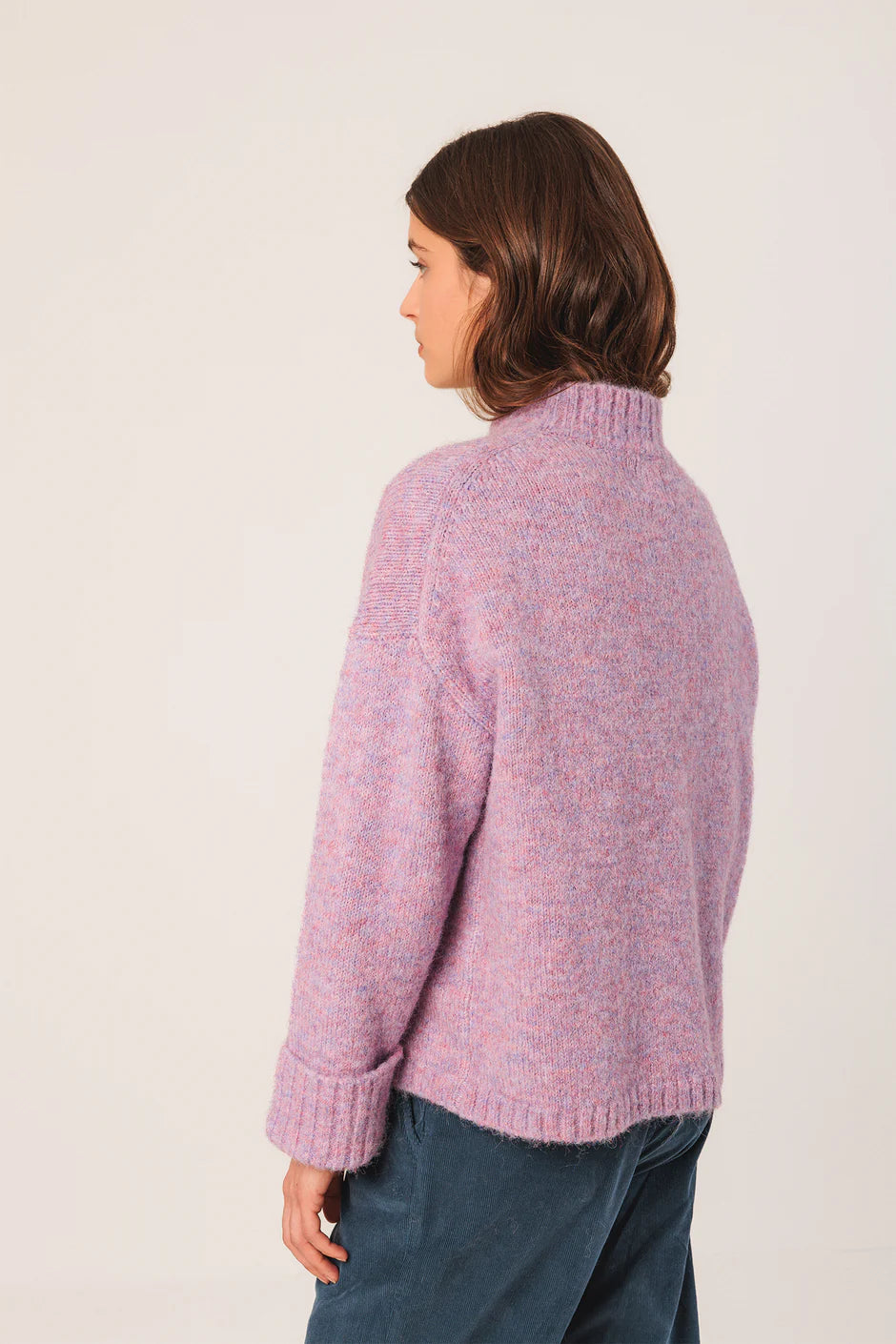 Perkins Collar Sweatshirt In Purple