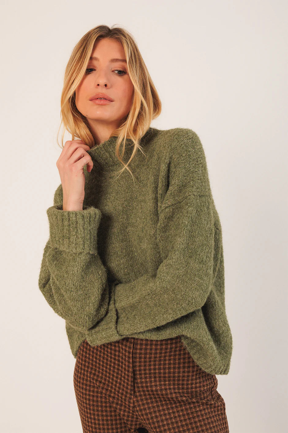 Perkins Collar Sweater In Green