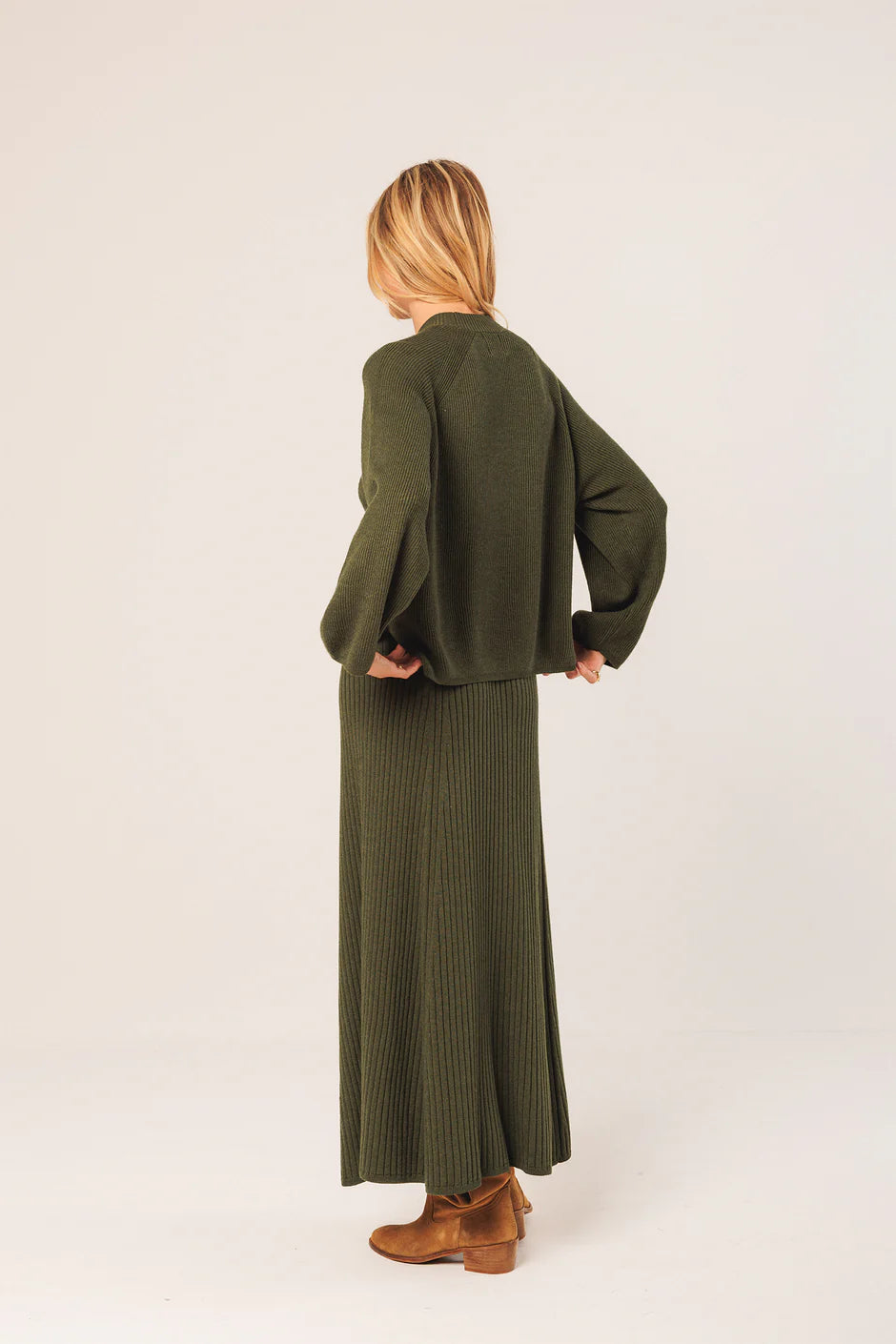 Ribbed Sweater In Green