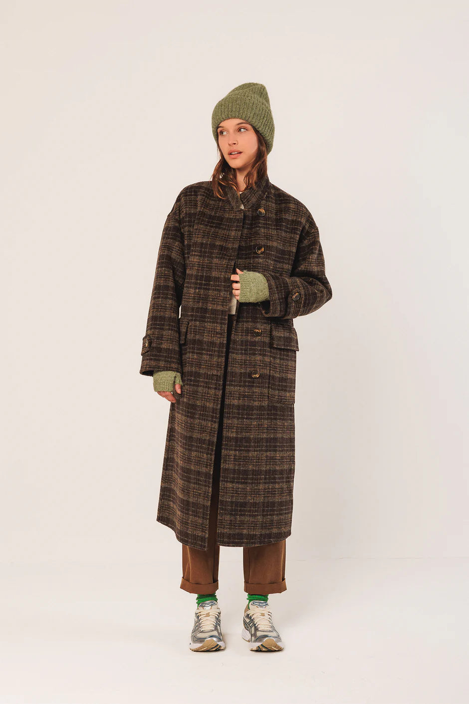 Cozy Winter Fingerless Gloves In Green