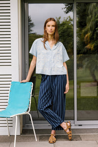 Embroidered Denim Shirt In Super Stone Wash