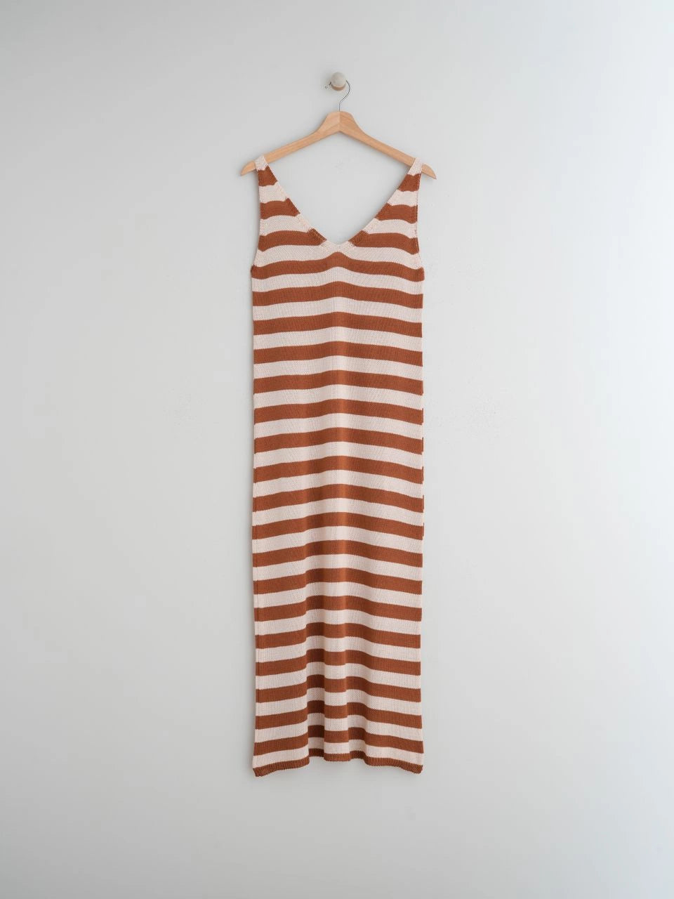 Terracotta Knit Stripe Dress