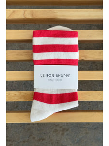 Wally Socks In Wide Red Stripe