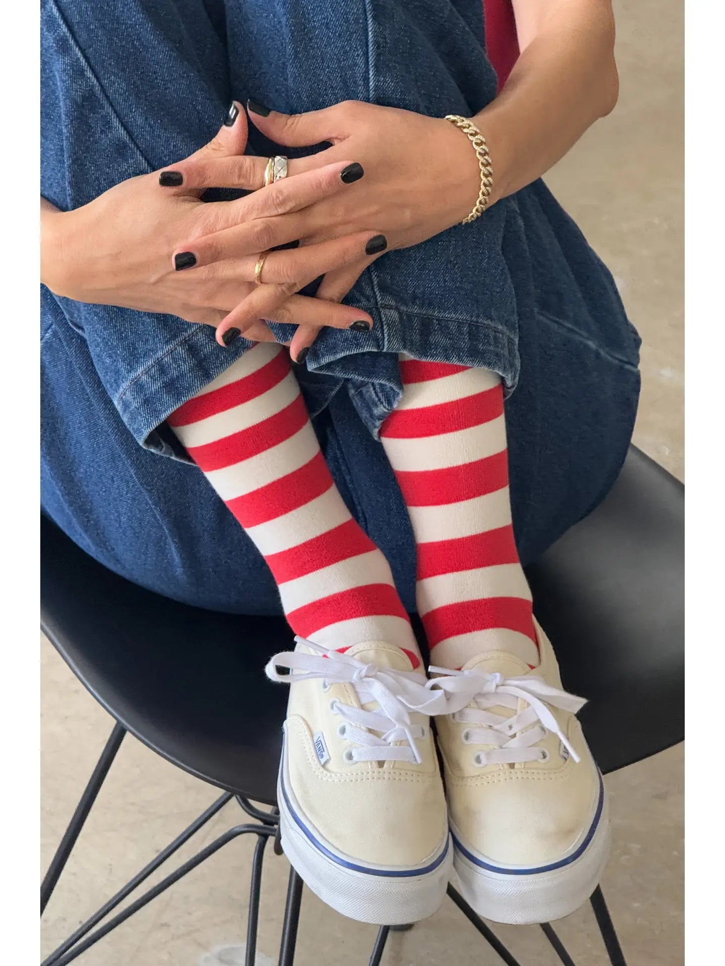 Wally Socks In Wide Red Stripe