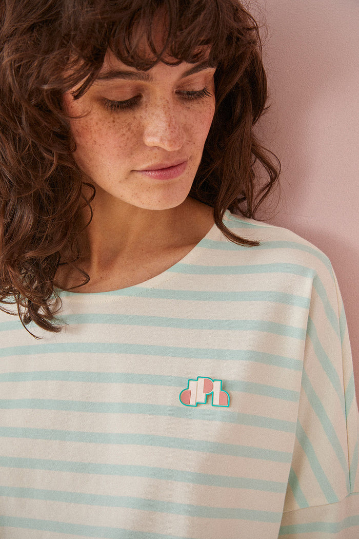 Filly Top In Mint & Cream