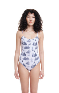 Reed Maillot in Wetlands Print