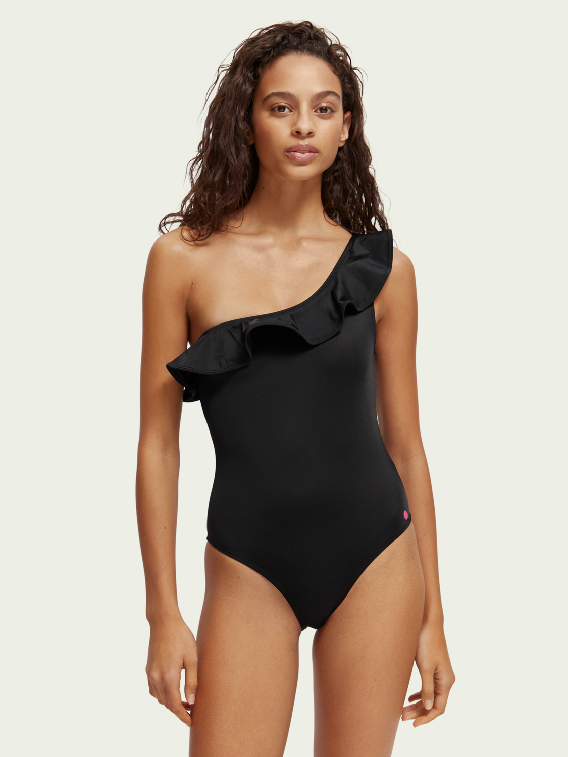 One Shoulder Ruffle Swimsuit