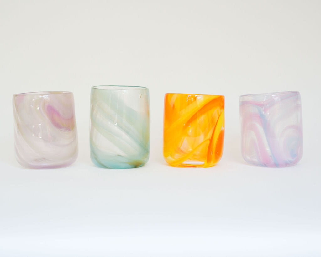 Tie Dye Drinking Glass (3 Colours)