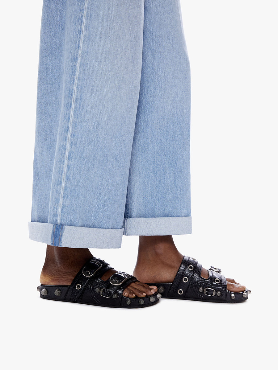 High Waisted Push-Pop Cuff Crop