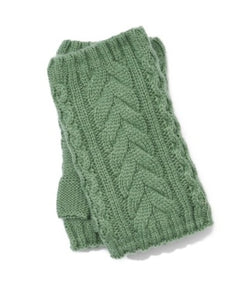 Recycled Wishbone Cable Handwarmer In Cucumber