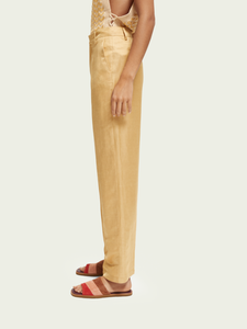 Edie Tailored Wide-Leg Linen Blend Trouser