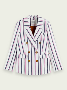Striped Double Breasted Blazer