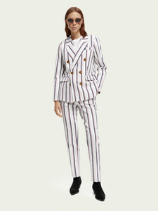 Striped Double Breasted Blazer